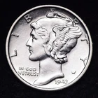 1943-S Mercury Silver Dime AU FREE SHIPPING