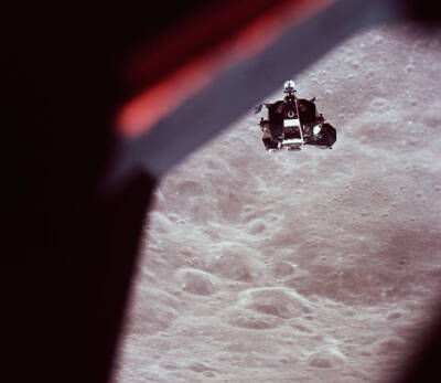 The Apollo 10 lunar module Snoopy flying above Moon's surface taken- Old Photo