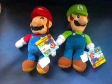 Official Nintendo Super Mario Bros 12" Plush LOT OF 2 "Mario  Luigi" NWT