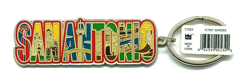 Vintage NOS San Antonio Texas Keyring Keychain