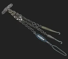 Victorian Sterling Silver Dragon Chatelaine Antique Shoe Button Hooks "Margeret"