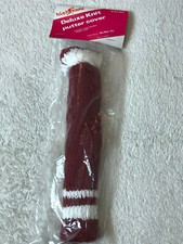 Deluxe Knit Pom Pom Style Golf Putter Headcover Maroon  White NEW