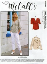 McCall's M8039 Single or Double Breasted Wrap Front Top Sz 6-14 UNCUT Pattern