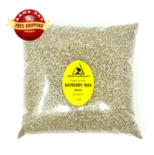 BAYBERRY WAX ORGANIC VEGAN by H&B Oils Center PURE PASTILLES BEADS 32 OZ, 2 LB