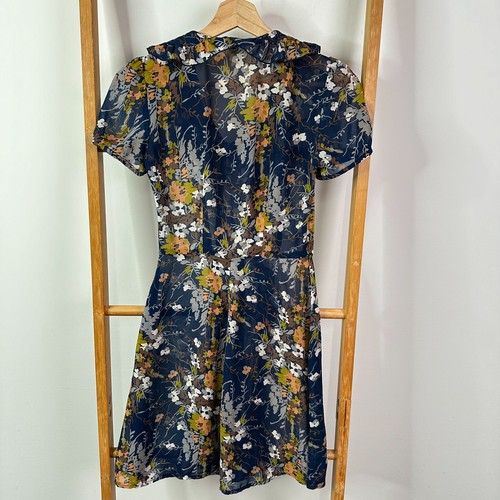 Xhilaration Dress Womens Extra Small Multicoloured Floral Sheer Short Sleeve - Picture 6 of 10