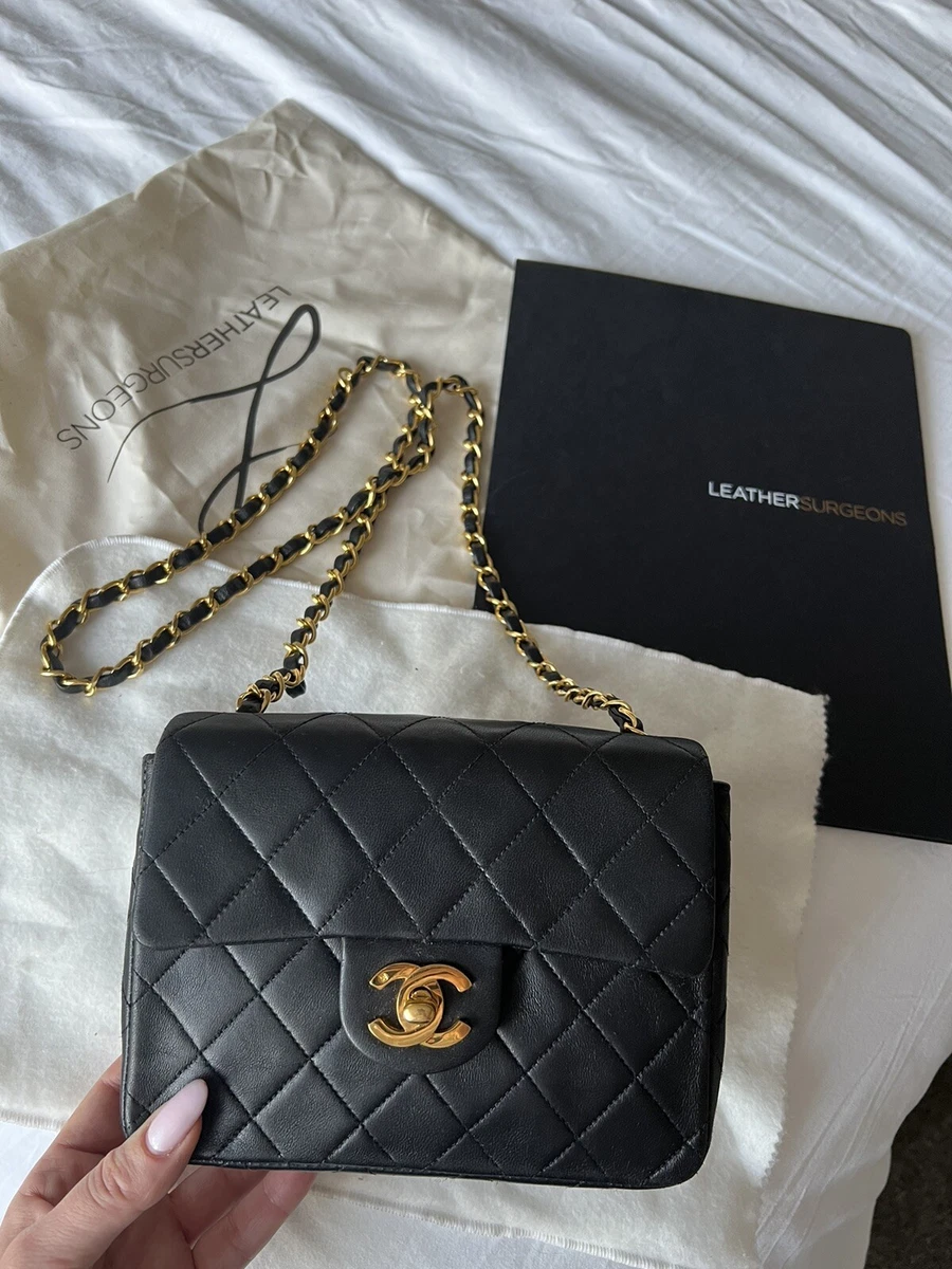 Chanel Flap Bag Top Handle Quilted Lambskin Gold-tone Small Black