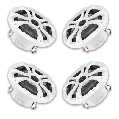 2 Pair of Timpano 8'' Coaxial Speakers Marine Audio 2-Way 1200 Watt TPT-CX8MW-4