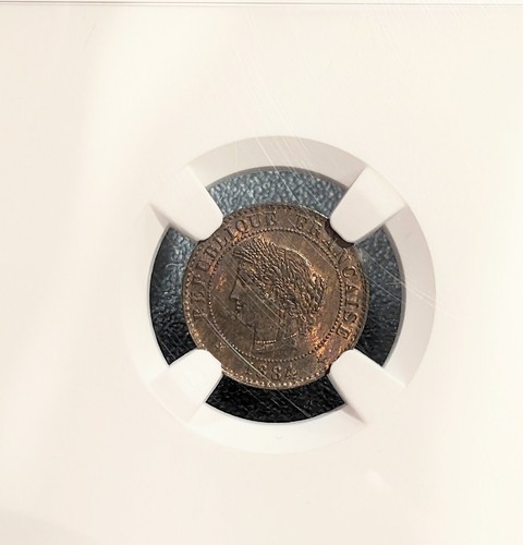1884 A MS64 BN France Centime KM 826.1 NGC UNC Ceres Paris Mint - Picture 4 of 4