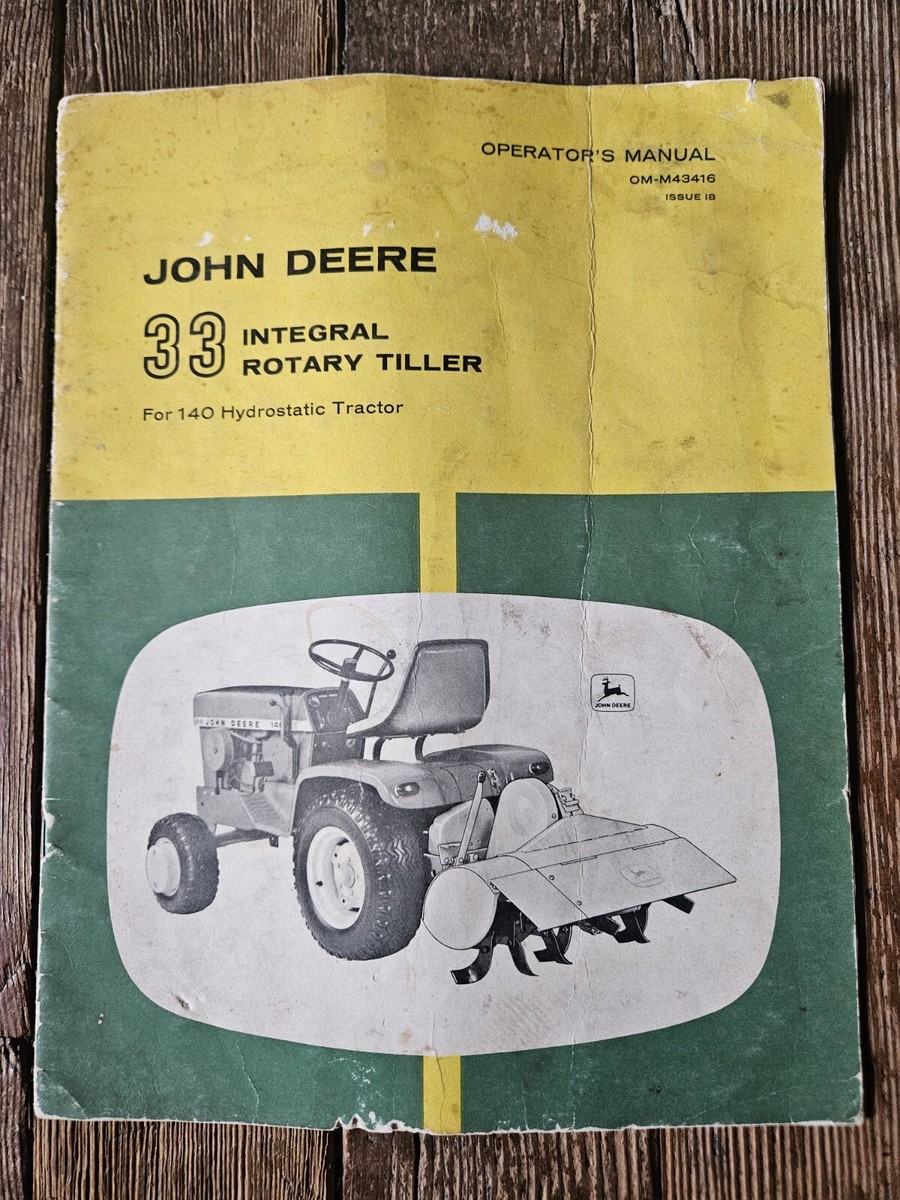 john deere 33 tiller manual