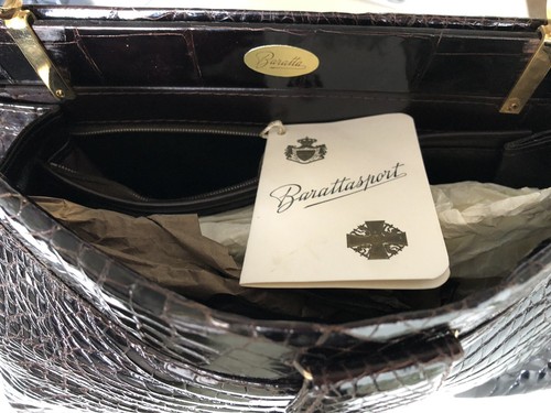Borsa Coccodrillo Pon Pon Marrone Nuova - Foto 2 di 4