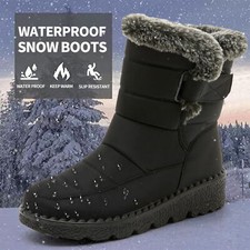 Women Winter Shoes Waterproof Snow Boots Faux Fur Plush Cotton Couples Shoes