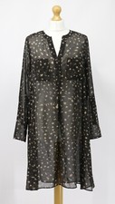 ILSE JACOBSEN WOMENS LEOPARD PRINT SHIRT DRESS BLACK BROWN RRP £145 EG