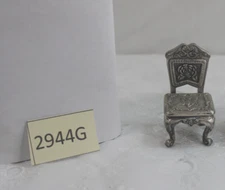 PEWTER DOLLHOUSE CHAIR BY ISMILE VINTAGE 1970'S
