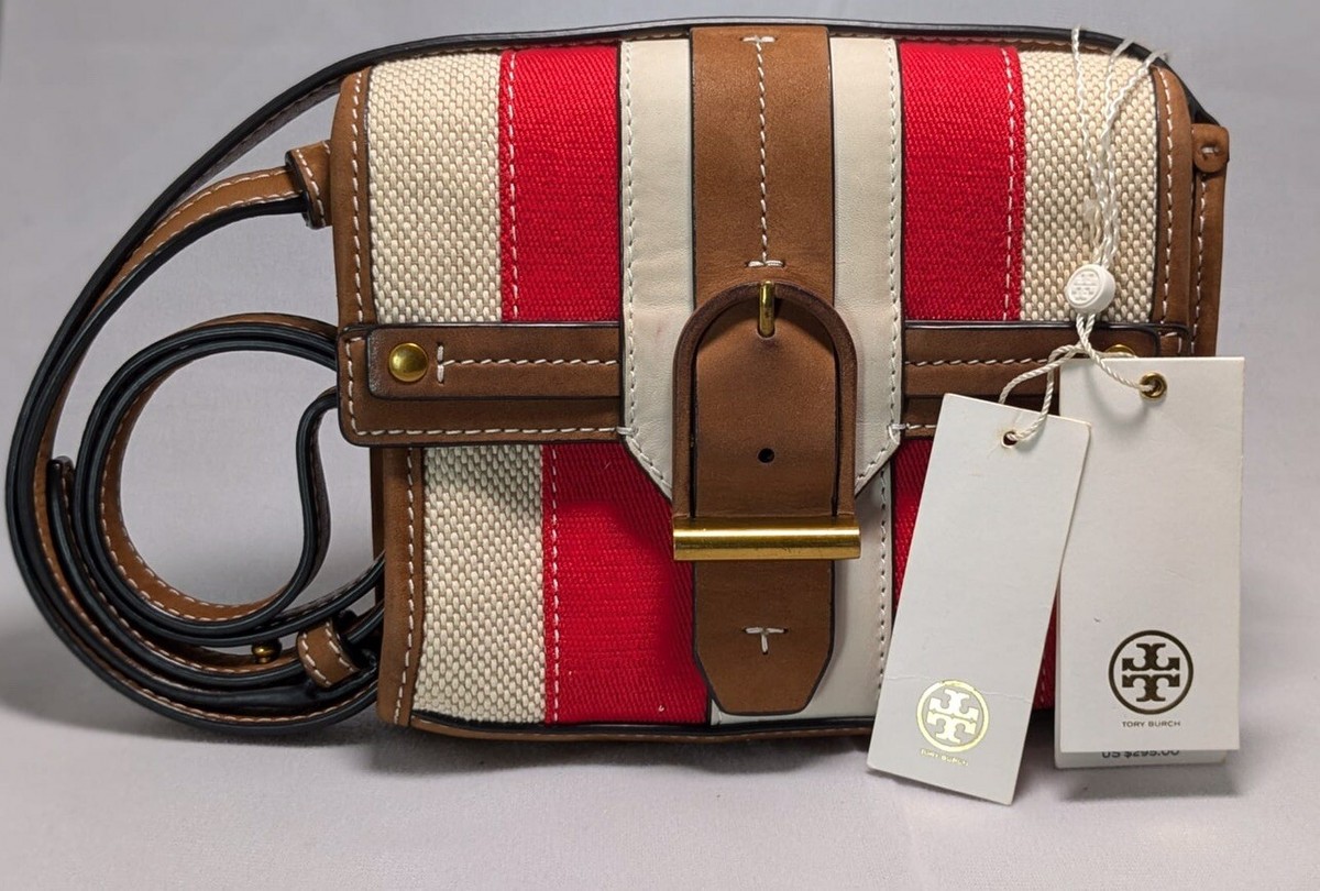 Canvas Stripe Crossbody Bag - Red & White Gucci Canvas Sylvie Stripe Mini Ophidia Camera Bag Mystic  main image 2