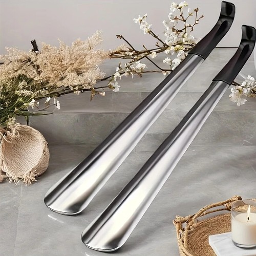 2 x 42cm Schuhlöffel Edelstahl Lang Schuhanzieher Metall Schuhanziehhilfe Stabil - Bild 11 von 12