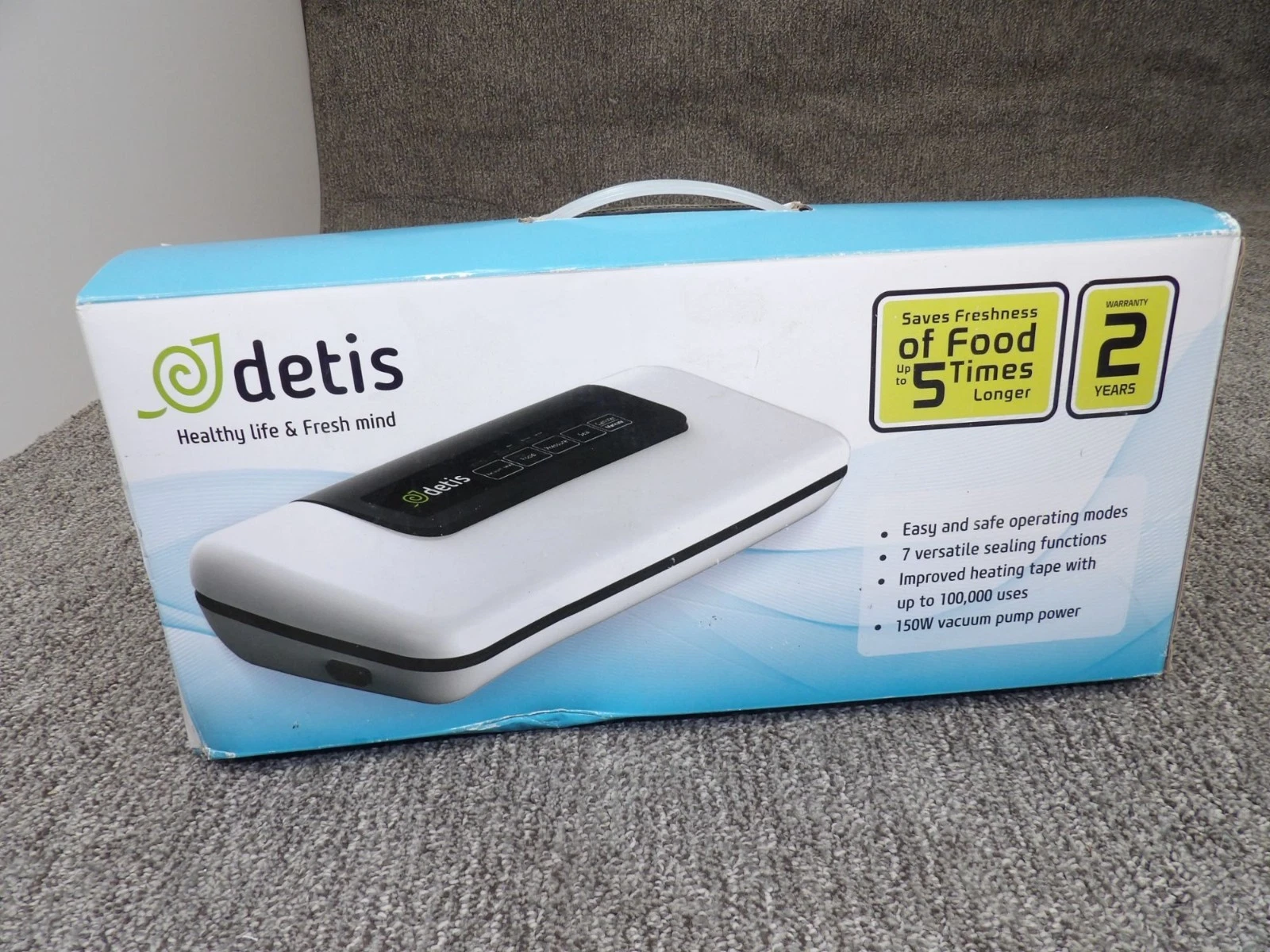 Detis Vacuum Sealing System HS-7150 7 Modes 150W Power 2-Year Warranty Keeps Foo