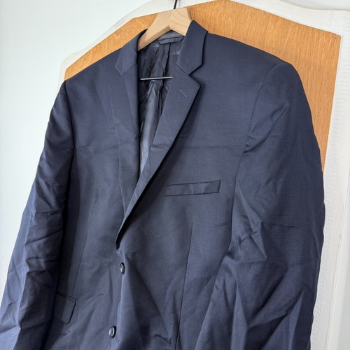 Joseph Abboud Suit Mens 42S Navy Blue 2 Button 100% Wool Pants 34x26 Flat Solid - Picture 8 of 21