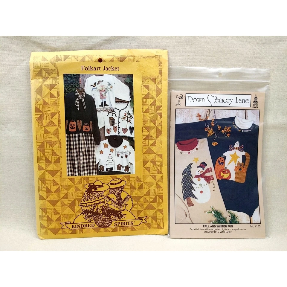 6 Halloween Autumn Sweatshirt Clothing Decor Applique Sewing Patterns, Uncut - Image 2 of 4