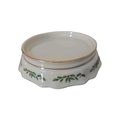 Lenox Holiday punch bowl Ceramic stand  - USA