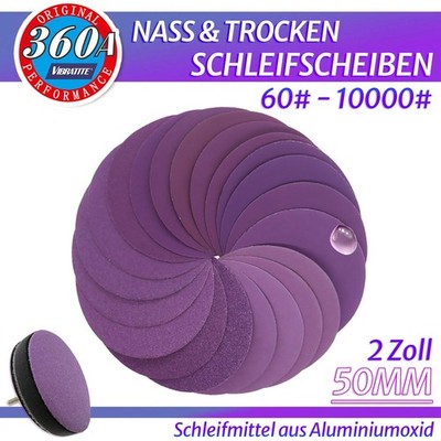50mm Schleifscheiben Schleifpads Körnung Excenter Nass & Trocken 60-10000 Klett
