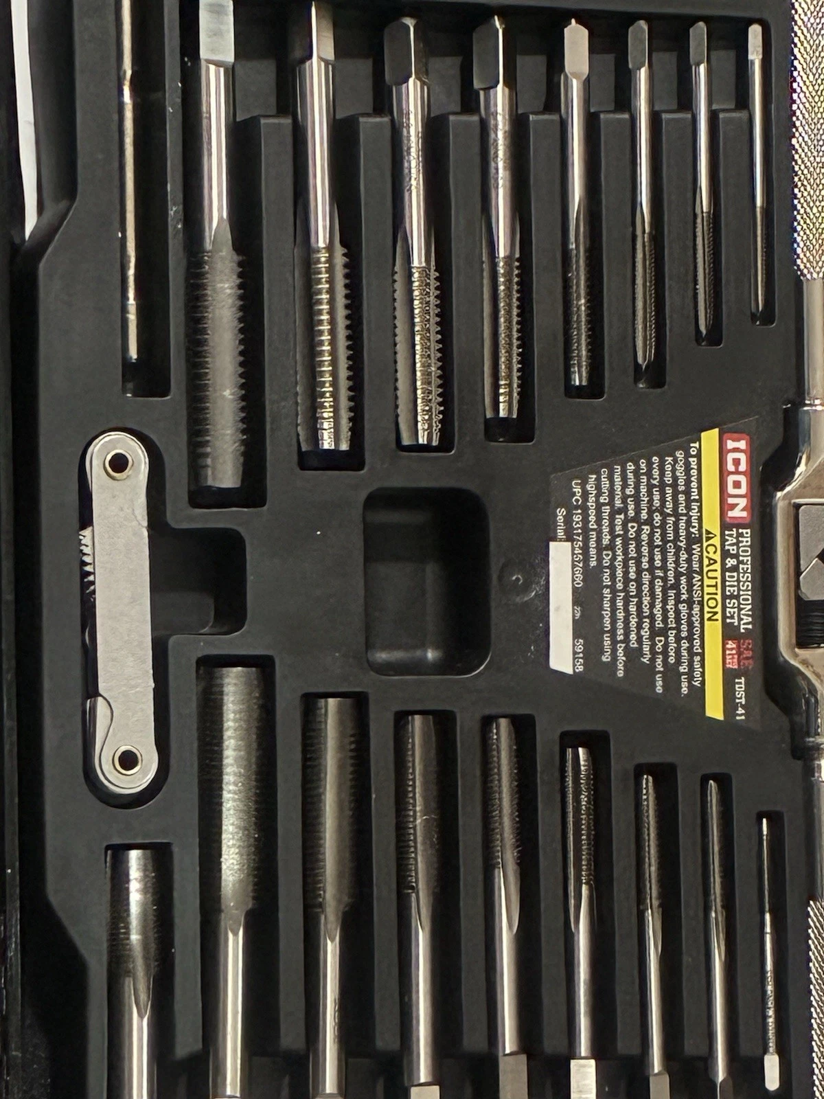 ICON TDST-41 Piece SAE Professional Tap & Die Set 59158 (NEW) FAST SHIPPING image 6