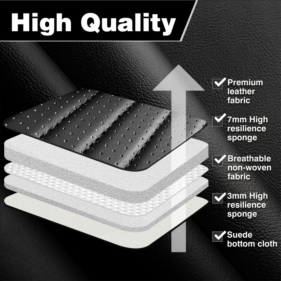 For Chevrolet Silverado GMC 1500 2500HD 3500HD Leather Car Seat Cover 5-Seats Foto 4 de 4