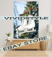 Winter Skates Tapestry Cozy Farmhouse Wall Art 39X59 in