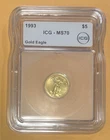1993 1/10 Oz Gold American Eagle ICG MS70