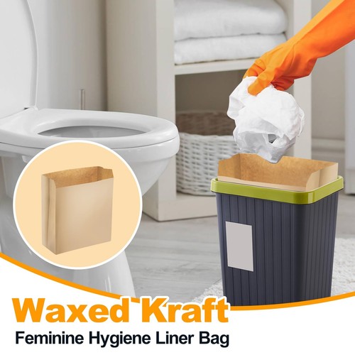 500 Pcs Waxed Sanitary Napkin Disposal Bags Feminine Hygiene Liner Paper Bags... - Picture 2 of 6
