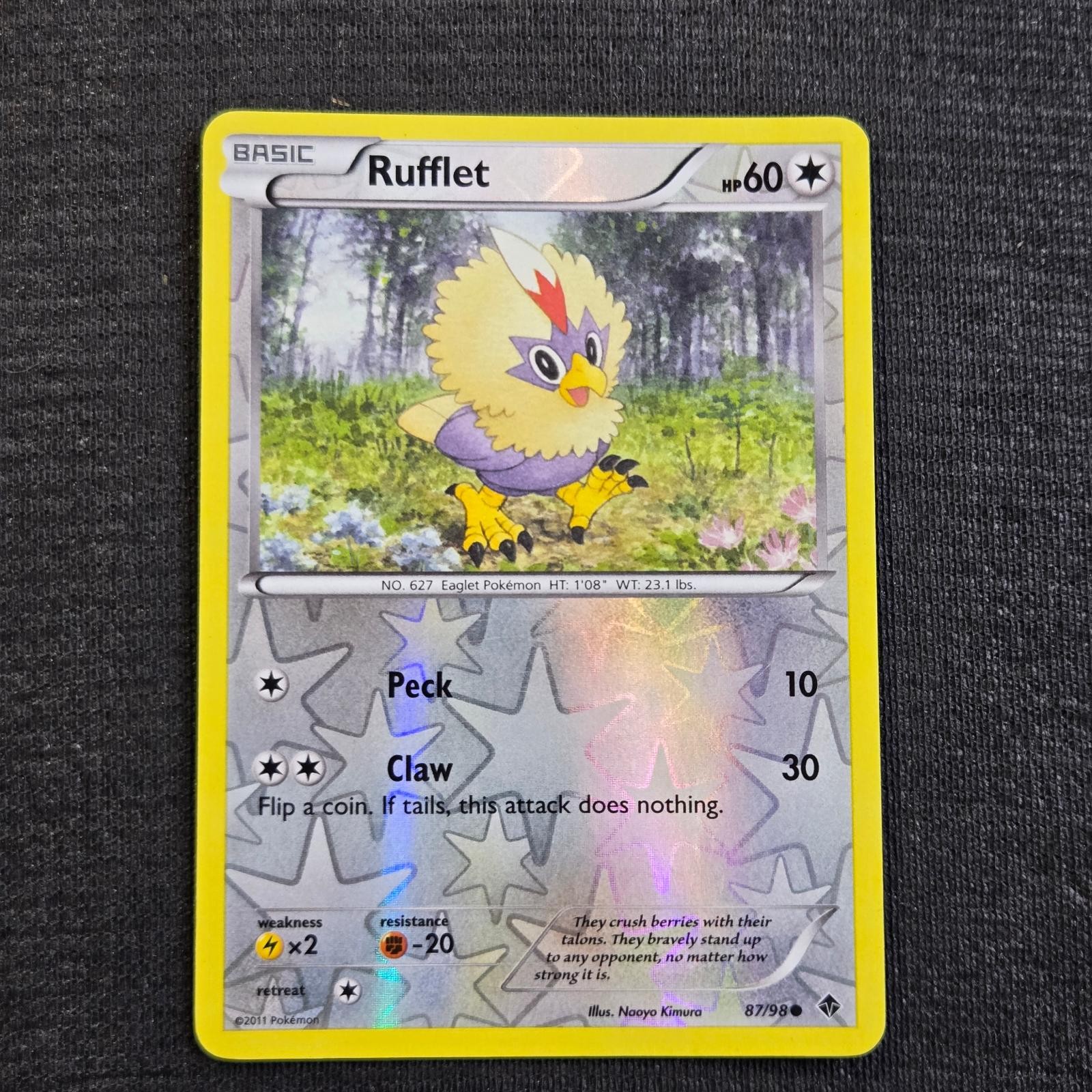 Pokemon Emerging Powers Rufflet Common 87 Reverse Holo Lightly Played