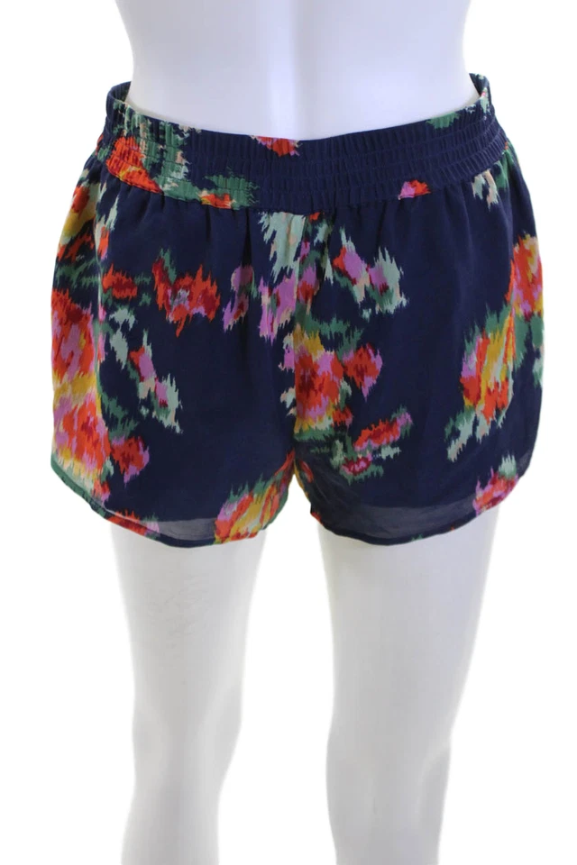 Pantalones Cortos de Playa Joie Unisex Azul Oscuro Floral Seda Talla XS Foto 3 de 4