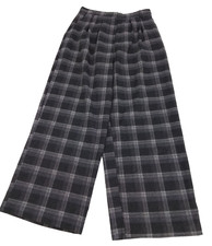 Image of LightBeforeDark Women's Trousers Size XS Grey Mix Check Wide Leg Pleat New