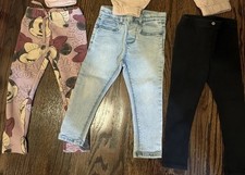 Lot Of 3 Zara Pants-Minnie Mouse Leggings Jean Toddler Girl Bundle-Size 18-24M