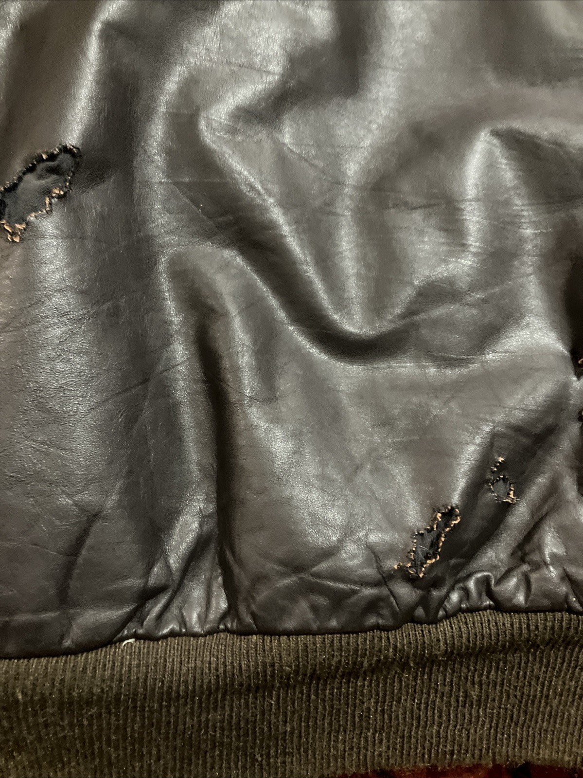 Vintage 70s Leather Pilot Jacket Patchwork Made I… - image 11