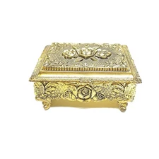 Sankyo Music Box Gold Tone Roses Works Made In Japan Read
