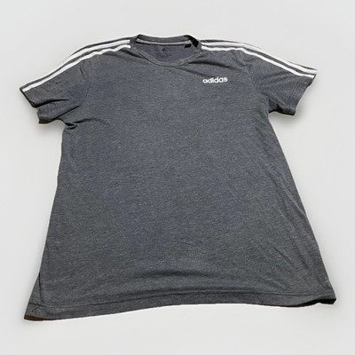Adidas AEROREADY 3-Stripes T-Shirt Men s L Gray Short Sleeve Athletic Tee