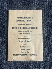 1949 ROPE OF SAND film promo DIAMOND paramount burt lancaster noir 