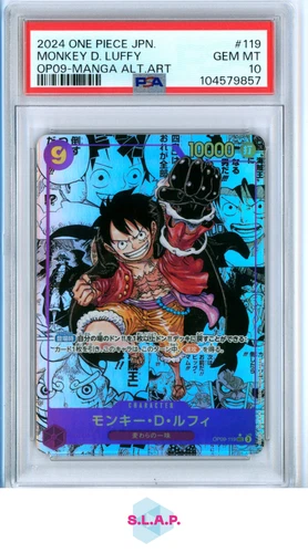 MONKEY D. LUFFY ONE PIECE OP09-119 2024 OP09 MANGA ALT ART JAPANESE JPN PSA 10