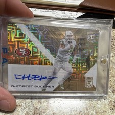 1 of 1 - Panini Donruss Elite DeForest Buckner 49ers Rookie Autograph Card. rookie card picture