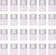 Mini Glass Bottles with Screw Caps 5Ml 24 Sets Aluminum Top Metal Lids 5