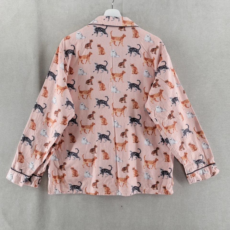 Juego de pijama felino de franela mediana PJ Salvage para mujer estampado de gato por todas partes Foto 3 de 4