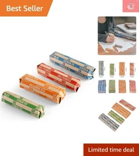 100 Count Assorted Coin Roll Wrappers – Durable Kraft Paper for Safe Storage