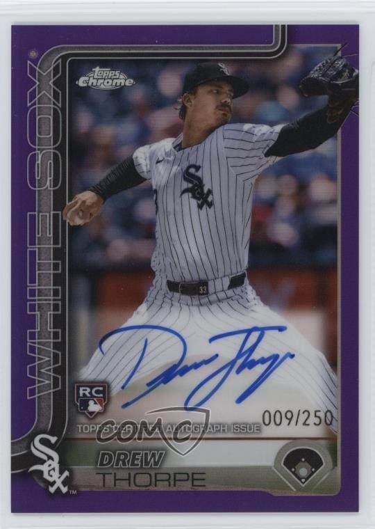 2025 Topps Chrome Rookie Purple Refractor /250 Drew Thorpe #RA-DT Auto RC 10no