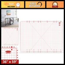Large Cutting Mat with Grid - 59"x36" for Crafting, Sewing Home Projects