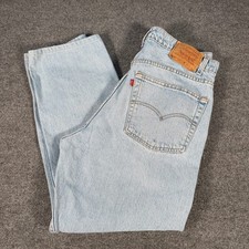 Vintage Levis 505 Regular Fit Straight Leg Jeans Light Wash Blue 38x30 1998 90s
