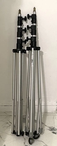 Lot of 2 Bogen 3082 Light Stands One w/ Caster Wheels