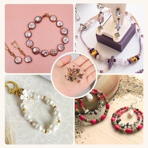 200Pcs Round Crimp Beads, 4mm Metal Spacer Loose Beads, Gold - Picture 6 of 6