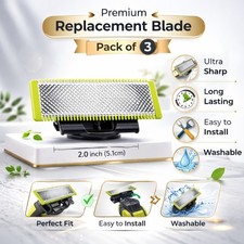 3x Philips OneBlade Rasierer Rasierer QP2520/QP2630 Ersatzklingen Kopf eine Klinge