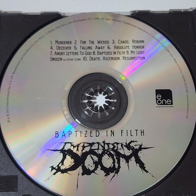 Impending Doom Baptized in Filth CD  Entertainment One Deathcore Metal DISK ONLY
