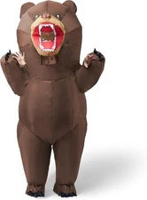 Brown Full Body Bear Blow Up Suit, Deluxe Funny Halloween Costume, Child Size